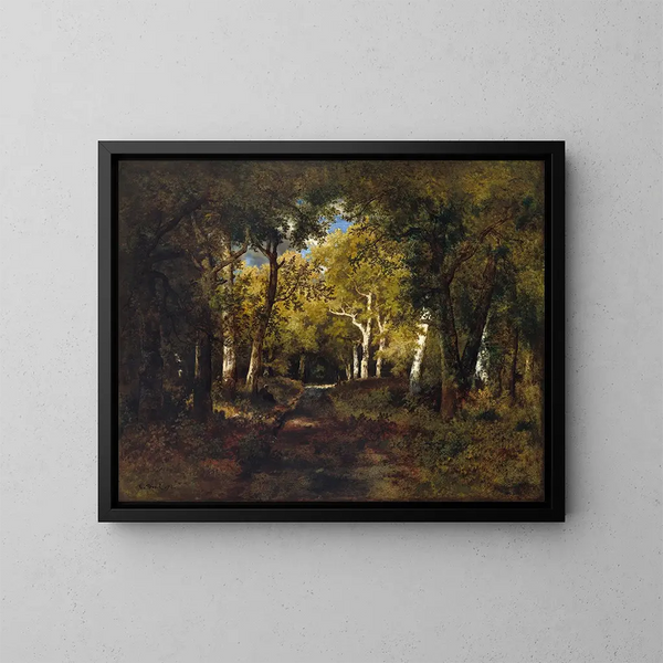 in het bos - Narcisse Virgile Diaz de la Peña — ingelijst kunstwerk aan de muur