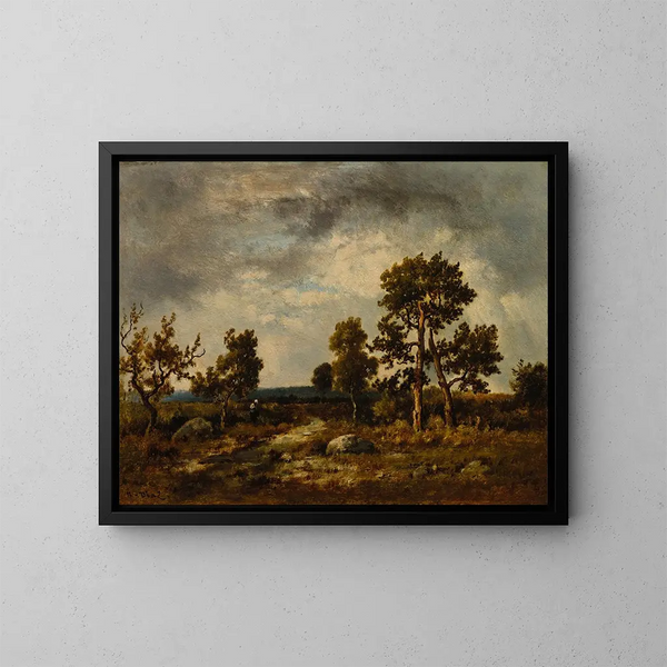 Weg langs de vijver van de adder, Fontainebleau-bos - Narcisse Virgile Diaz de la Peña — ingelijst kunstwerk aan de muur