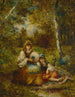 van Bohemien rusten in het bos - Narcisse Virgile Diaz de la Peña — weergave van het kunstwerk