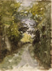 Route in het bos - Narcisse Virgile Diaz de la Peña — weergave van het kunstwerk