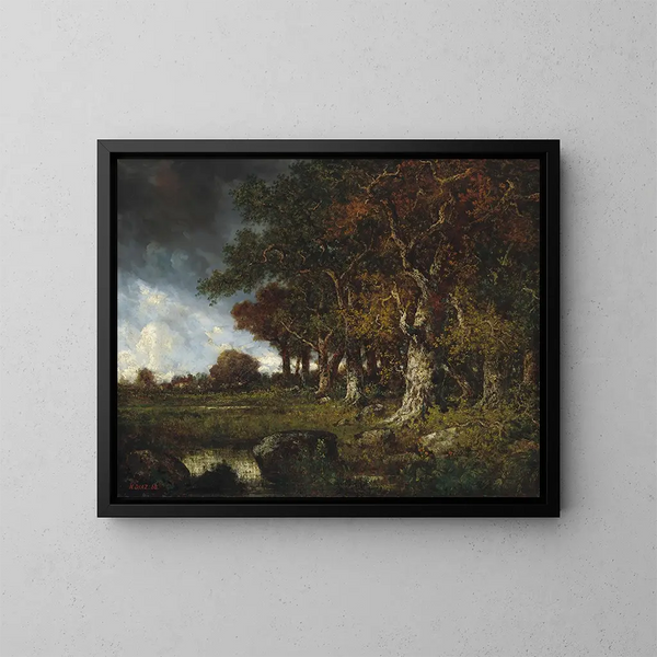 Het randje van het bos bij de Monts Girard Fontainebleau - Narcisse Virgile Diaz de la Peña — ingelijst kunstwerk aan de muur