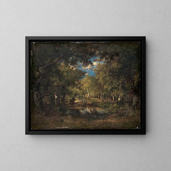 Het Fontainebleau-bos - Narcisse Virgile Diaz de la Peña — ingelijst kunstwerk aan de muur