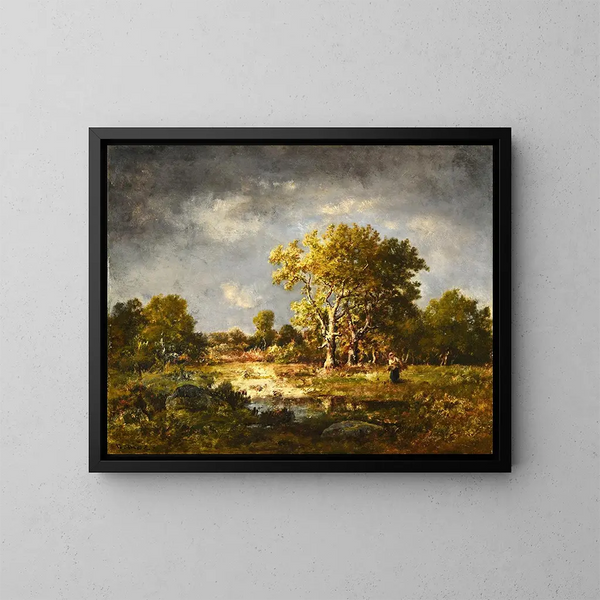 Een bosperceel - Narcisse Virgile Diaz de la Peña — ingelijst kunstwerk aan de muur