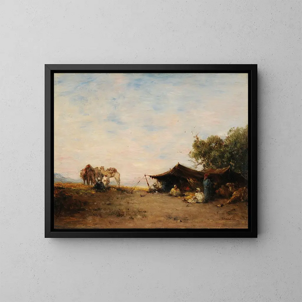 Een gourbi - Narcisse Berchère — ingelijst kunstwerk aan de muur