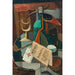 Reproductie van het schilderij Natuurstudie met menu en sifon - Louis Marcoussis