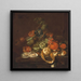Natuurschilderij met citroenen, oesters, druiven en vlinders op een schoorsteenmantel - Cornelis de Heem — ingelijst kunstwerk aan de muur