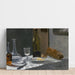 Reproductie van het schilderij Natuurstudie met fles, karaf, brood en wijn - Claude Monet