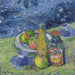 Natuurstudie met flessen en fruit - Alexej von Jawlensky — gepresenteerd in een interieur
