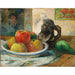 Reproductie van het schilderij Natuurstudie met appels, een peer en een kruik portret in keramiek - Paul Gauguin