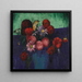 Natuurstudie, dahlia's en madeliefjes in een blauwe vaas - Mark Gertler — ingelijst kunstwerk aan de muur