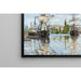 Reproductie van het schilderij Scheepjes te paard op de Seine in Rouen van Claude Monet