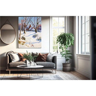 Neige en Bretagne - Henry Moret | Reproduction Tableau Décoration murale affiche copie