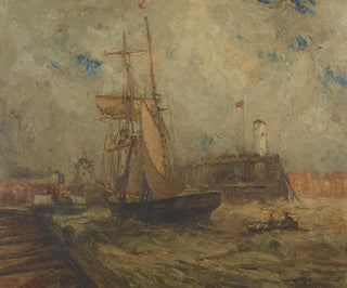 Nelson Dawson - Brigantine going into Littlehampton Harbour.webp