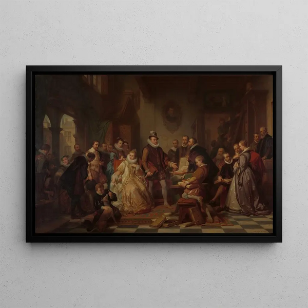 Nicaise De Keyser - The Archdukes Albert and Isabella Visit the Printer Plantin.webp