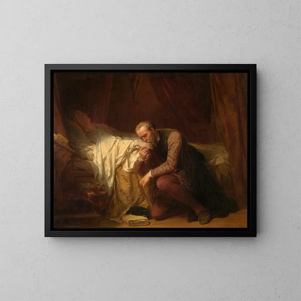 De kunstenaar Michelangelo aan het bed van Vittoria Colonna - Nicaise De Keyser — ingelijst kunstwerk aan de muur