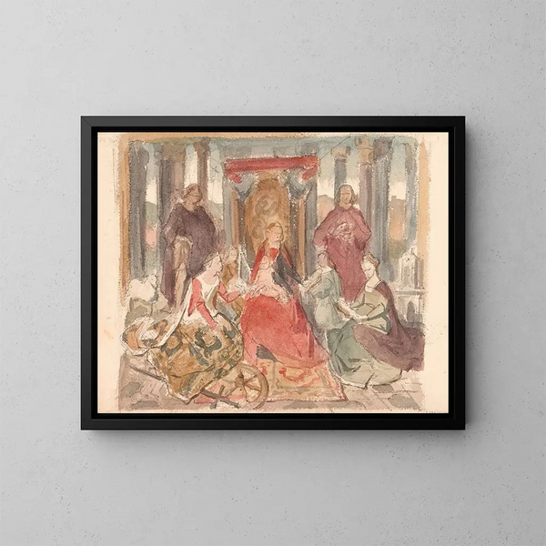 Het mystieke huwelijk van Sint Catharina - Nicaise De Keyser — ingelijst kunstwerk aan de muur