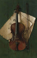Natuurstudie met vioolboog en partituur - Nicholas Alden Brooks — ingelijst kunstwerk aan de muur