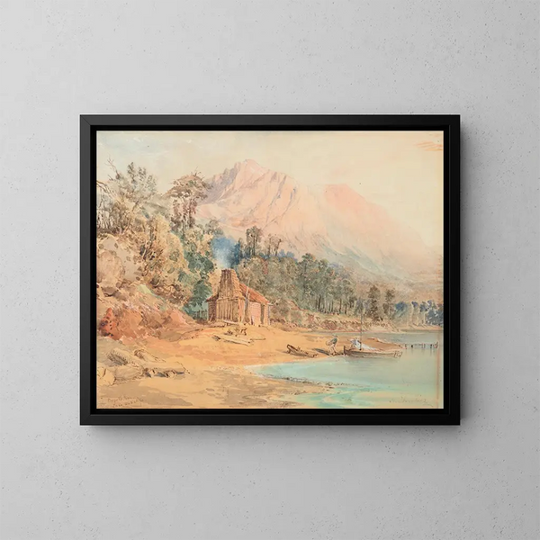 Magasin Bennells, lac Wakatipu - Nicholas Chevalier — ingelijst kunstwerk aan de muur