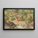 Creek at Holmes Bay, Banks Peninsula, fuchsia trees - Nicholas Chevalier — framed artwork on a wall