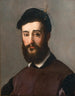 portret van een jonge man met baard en een zwarte hoed - Niccolò dell'Abate — weergave van het kunstwerk