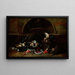 Natuurstudie met flessen en oesters - Nicola van Houbraken — ingelijst kunstwerk aan de muur