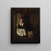 Een meisje dat naait - Nicolaes Maes — ingelijst kunstwerk aan de muur