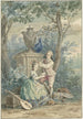 Elegant paar in een park - Nicolaes Muys — weergave van het kunstwerk