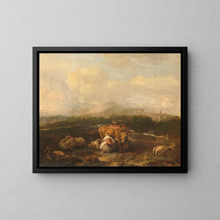 Nicolaes van Helt Stockade - Italian Landscape with Cattle.webp