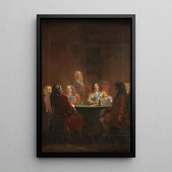 Nicolai Abildgaard - Christian V Presents Danish Law 1683.webp
