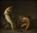 Fotis ziet haar minnaar Lucius veranderd in een ezel, motief van L'Âne d'or - Nicolai Abildgaard — weergave van het kunstwerk
