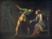 Hamlet en zijn moeder, episode uit Hamlet van Shakespeare - Nicolai Abildgaard — weergave van het kunstwerk