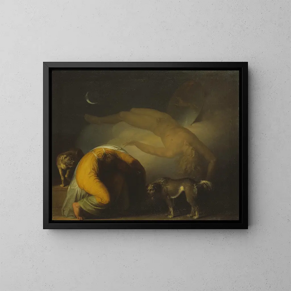 L'Esprit de Culmin verschijnt aan haar moeder uit de Liederen van Ossian - Nicolai Abildgaard — ingelijst kunstwerk aan de muur