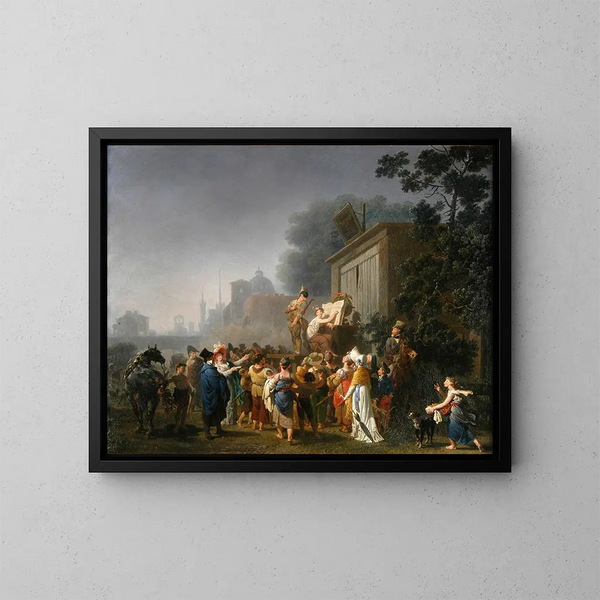 Straatartiesten - Nicolas-Antoine Taunay — ingelijst kunstwerk aan de muur
