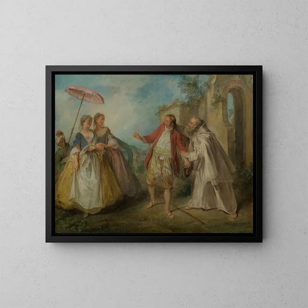 De ganzen van broeder Philippe - Nicolas Lancret — ingelijst kunstwerk aan de muur