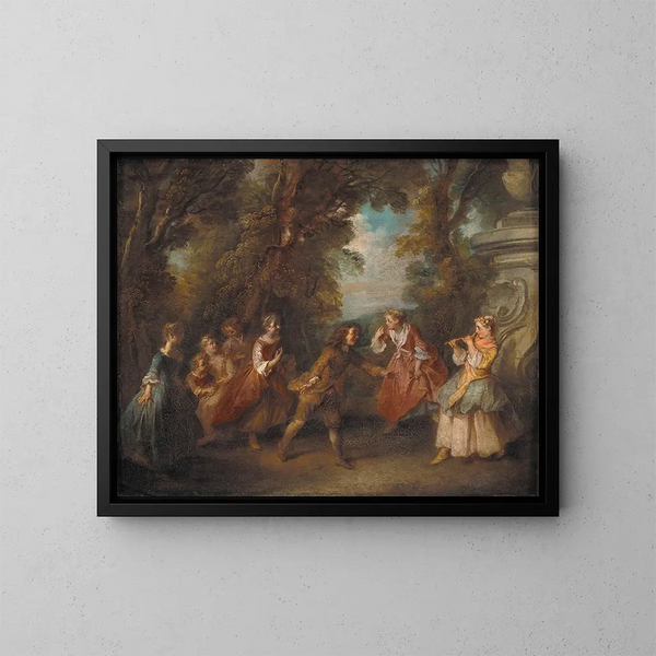 van kinderen die buiten spelen - Nicolas Lancret — ingelijst kunstwerk aan de muur