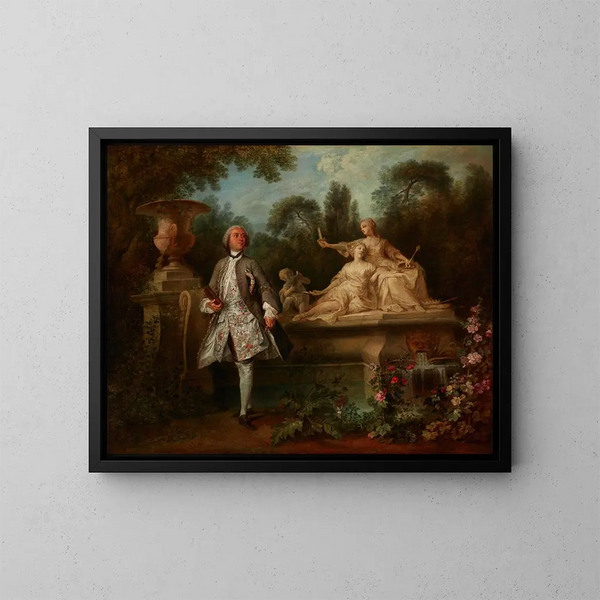 Portret van de acteur Grandval - Nicolas Lancret — ingelijst kunstwerk aan de muur