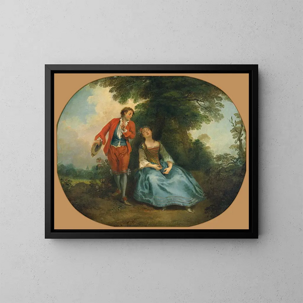 Bergère endormie - Nicolas Lancret — ingelijst kunstwerk aan de muur