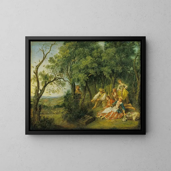 De Vogelsnappers - Nicolas Lancret — ingelijst kunstwerk aan de muur