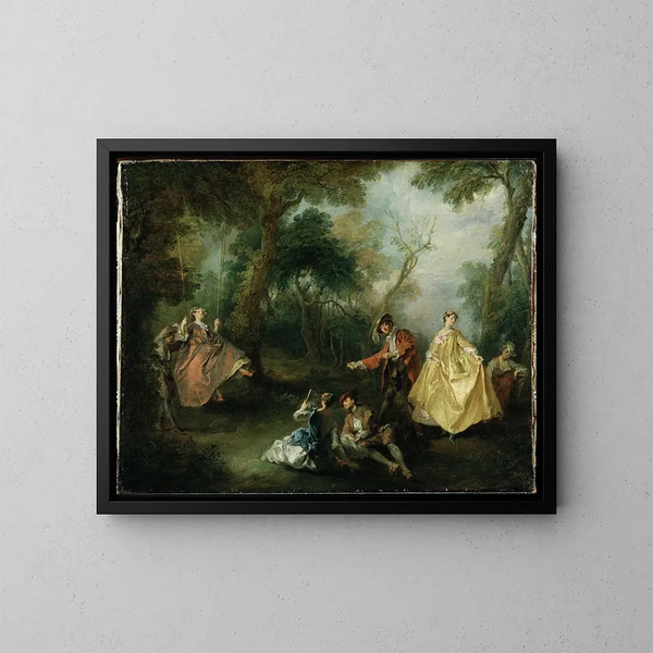 Le Balancement - Nicolas Lancret — ingelijst kunstwerk aan de muur
