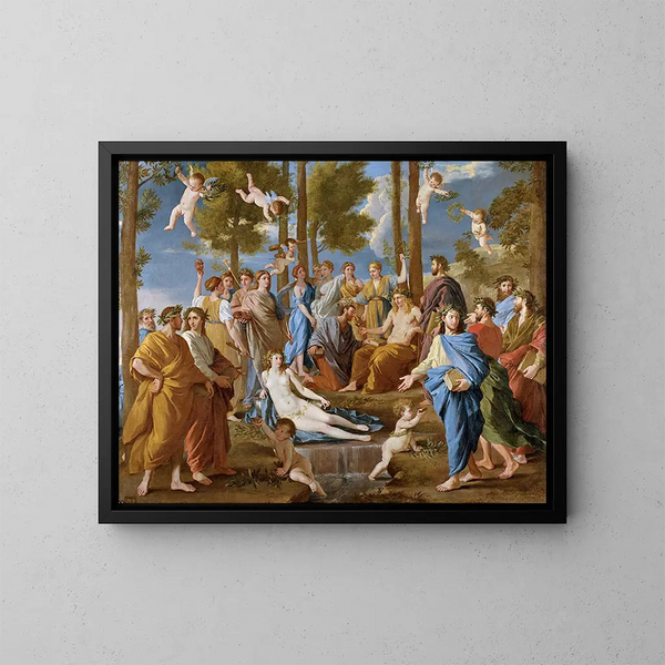 Le Parnasse - Nicolas Poussin — ingelijst kunstwerk aan de muur