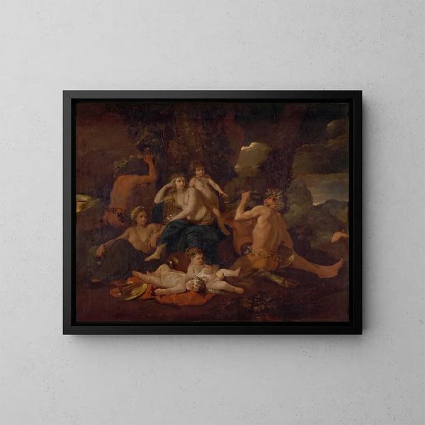 L'enfance de Bacchus - Nicolas Poussin — ingelijst kunstwerk aan de muur