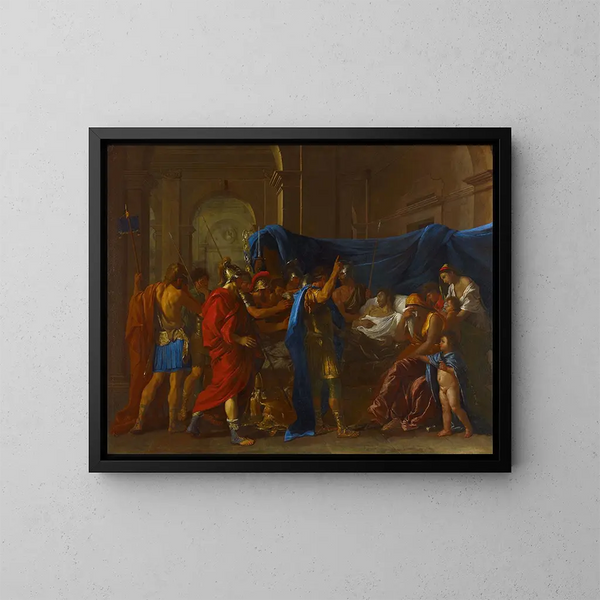 De Dood van Germanicus - Nicolas Poussin — ingelijst kunstwerk aan de muur