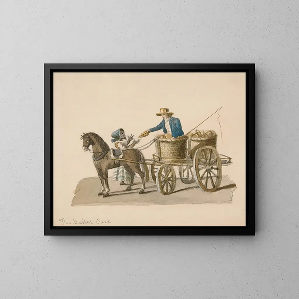 De bakkerijwagen - Nicolino Calyo — ingelijst kunstwerk aan de muur