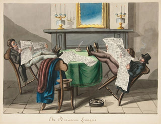 De flaneurs van de bar - Nicolino Calyo — weergave van het kunstwerk