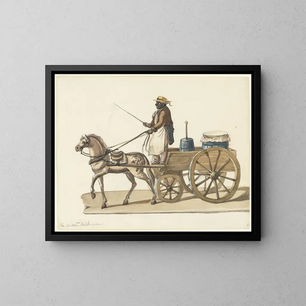 De Melkboer en de Boterbakker - Nicolino Calyo — ingelijst kunstwerk aan de muur