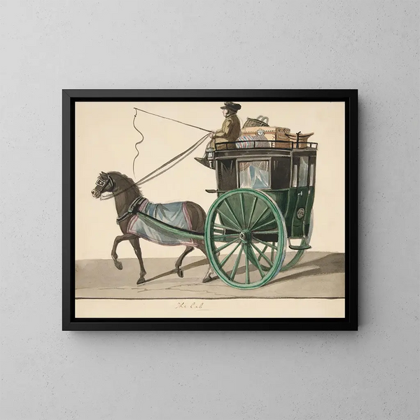 De cabriolet - Nicolino Calyo — ingelijst kunstwerk aan de muur
