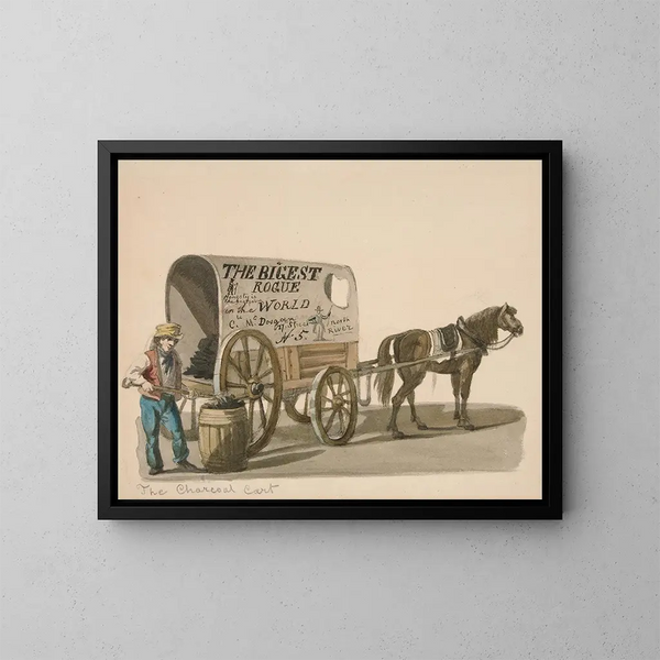 De Charroi de charbon - Nicolino Calyo — ingelijst kunstwerk aan de muur