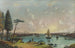 L'East River looking southwest Blackwells Island in the foreground the shipyard on the far left and view of the bottom of New York from Jersey City - Nicolino Calyo — artwork view
