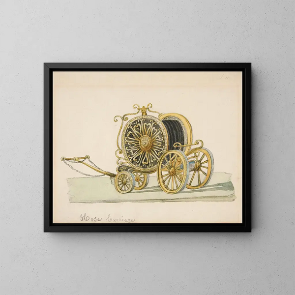 De brandweerwagen - Nicolino Calyo — ingelijst kunstwerk aan de muur