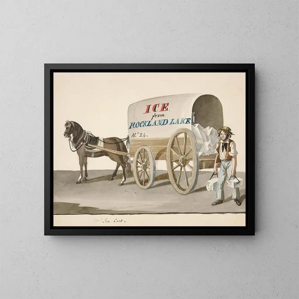 De IJswagen - Nicolino Calyo — ingelijst kunstwerk aan de muur